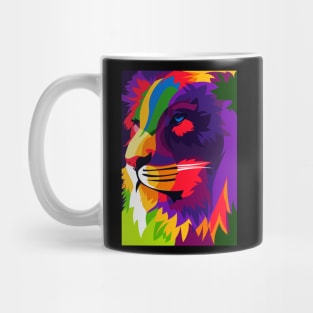 Colorful Lion In Pop Art Design Mug